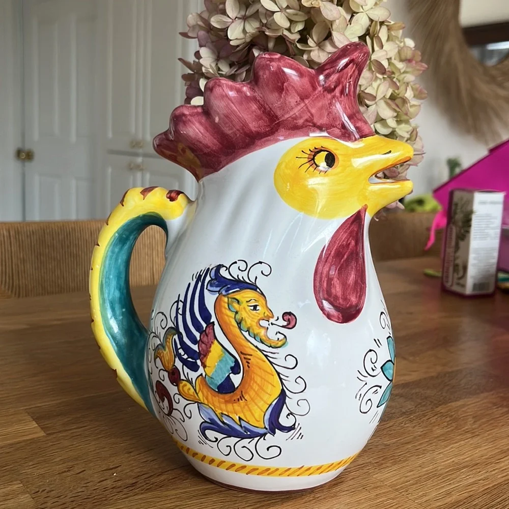 Williams Sonoma Sur lá Table Nova Deruta Rooster Pitcher